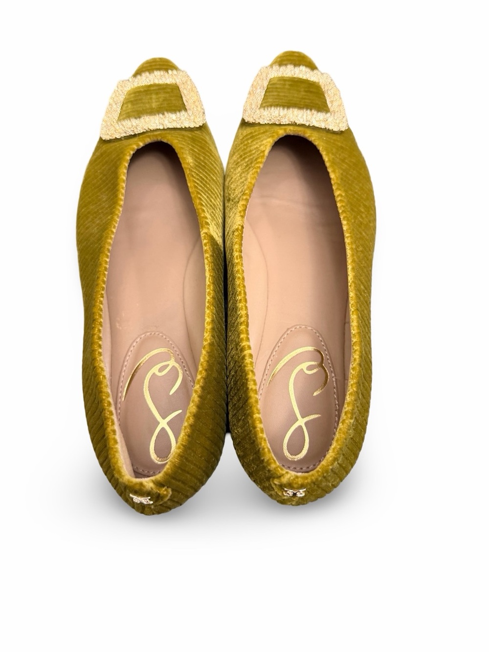 Sam Edelman Women's Janina Pointed-toe Flats Chartreuse/ Green Velvet Size 8 - Picture 4 of 6